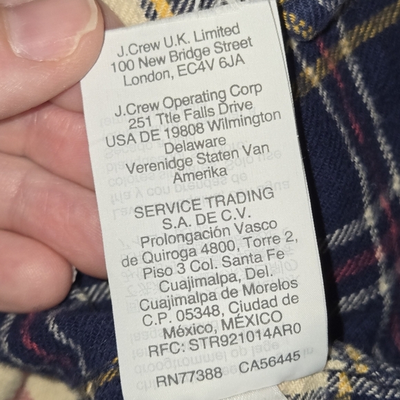 J. Crew Plaid Flannel Xl Men's Button Down Shirt - Blue - Picture 10 of 11